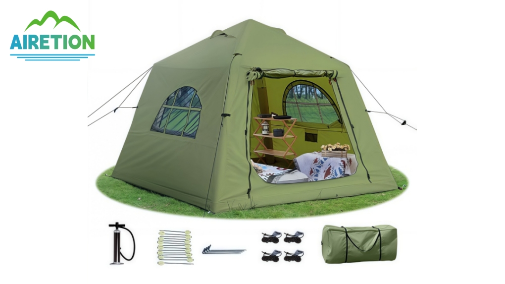 Tentes de camping gonflables, portables et de luxe, durables et étanches, avec pompe à air