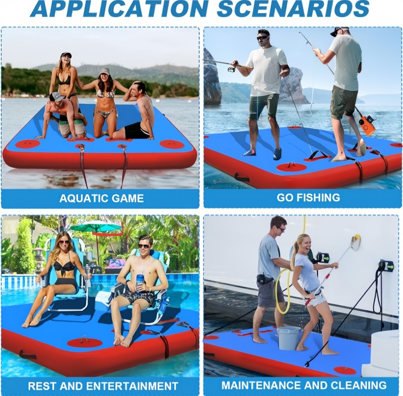 Quai flottant gonflable portable haut de gamme pour lacs et océans