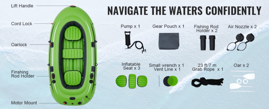 Best Outdoor Portable Inflatable Raft with Oars