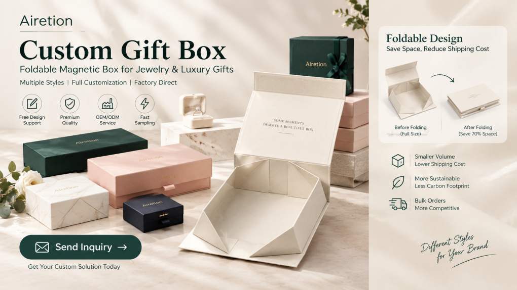 foldable gift box Custom foldable magnetic gift box