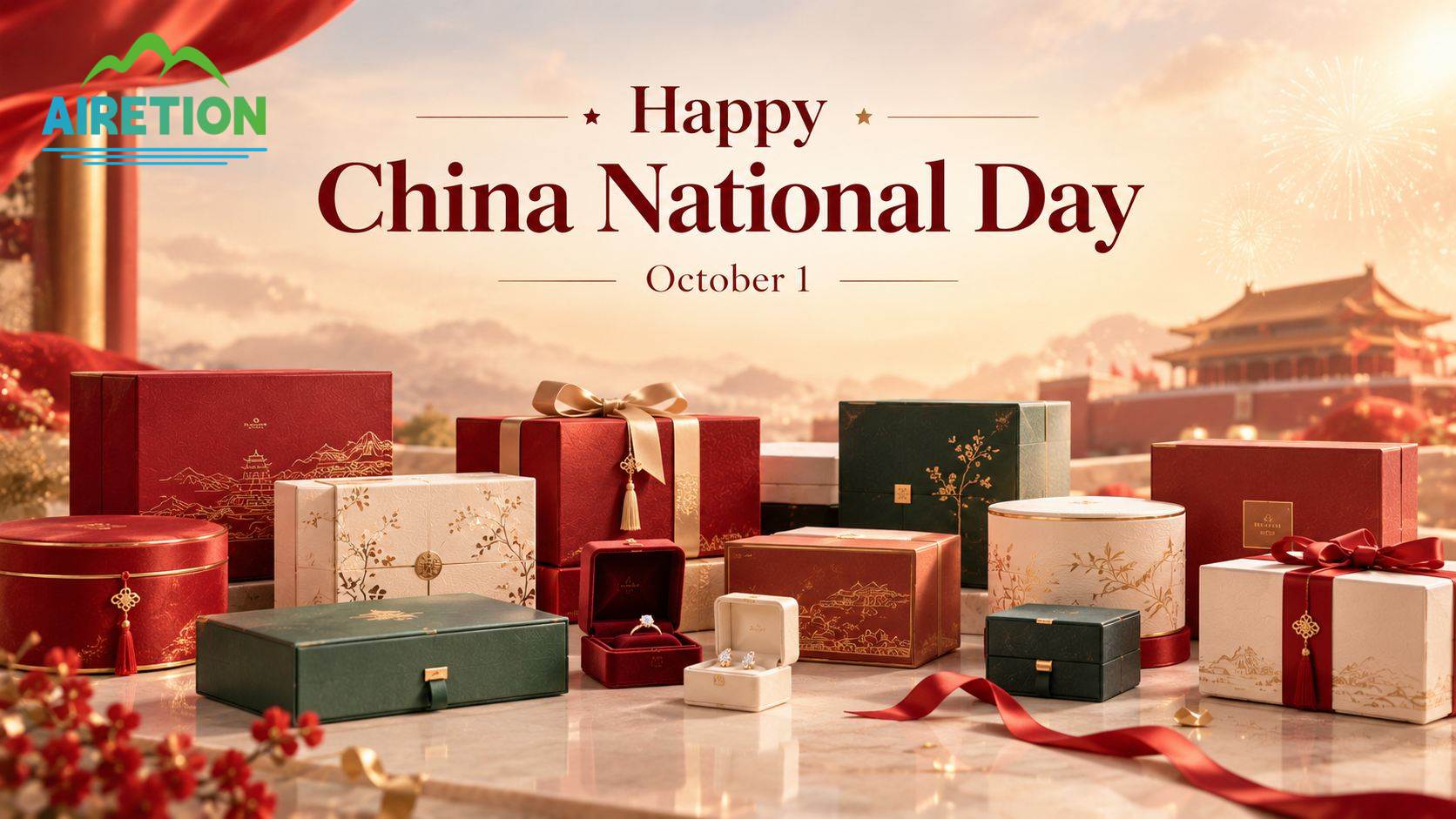 Bonne fête nationale chinoise ! | Avis de vacances et mise à jour de la production de coffrets cadeaux personnalisés d'Airetion